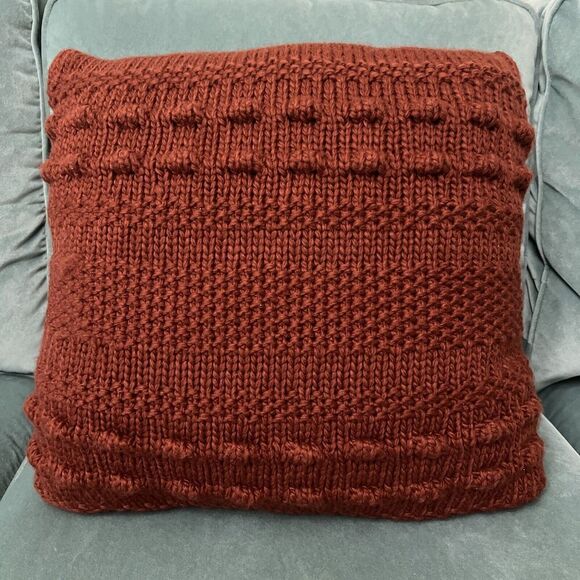 Threshold Designed Studio McGee Oversized Bobble Knit Square Throw Pillow Rust - Picture 4 of 10